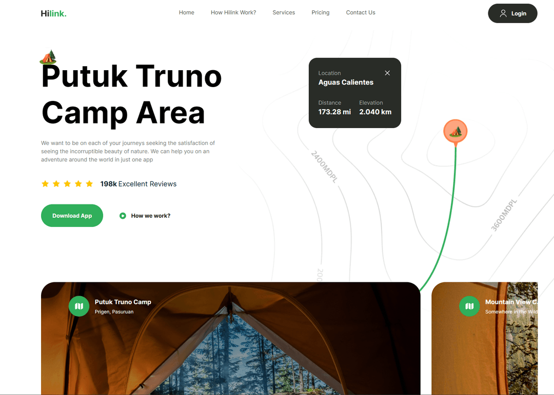 Hilink Travel App - Putuk Truno Camp Area Project Image